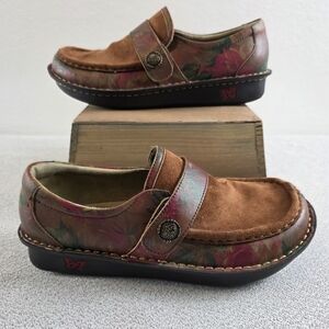 Alegria Marie Southwestern Romance Slip On Loafers Shoes Brown Wmn's 10.5-11